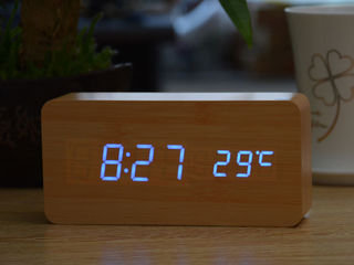 LED Wooden Clock - стильные деревянные часики под любой интерьер foto 1