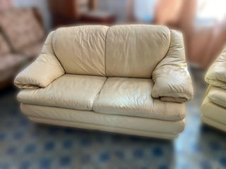 Canapea sofa divan fotoliu din piele naturala foto 4