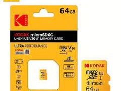 135 lei - MicroSD Kodak 64Gb, Speed U3, class 10, 4K, 100Mb/sec, 32Gb Somnambulist 32Gb - 75 lei.