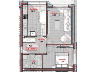 Apartament cu 2 camere, 49 m², Poșta Veche, Chișinău foto 4