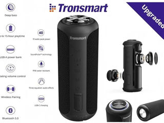 Колонка Tronsmart element T6 Plus UPGRADED BLACK (40W, 6600mAh, NFC, USB Type-C, AUX, MicroSD) foto 3