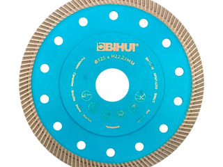 Disc de tăiat cu diamant bihui dcbn5 125mm turbo ceramică/porțelan/marmură