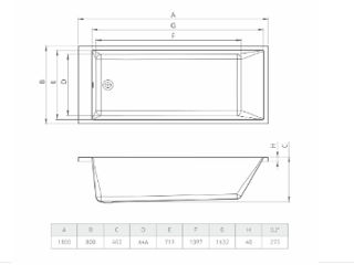 Cada de baie Bonito Home grande 2 1800Х800 (114223) super pret foto 2