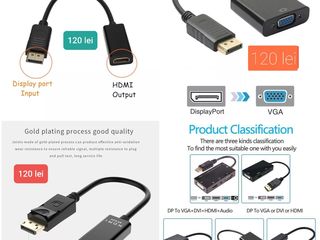 Cable hdmi- to dvi-d 24+1  1-2-3-метра, DVI-D-VGA  адаптер foto 14