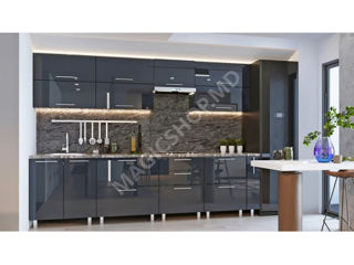 Bucătărie modulară Quadro 3.0 m cu fațadă MDF (High Gloss) - livrare, credit !!! foto 1