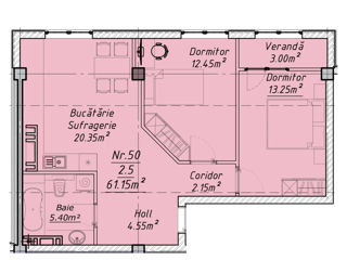 Apartament cu 2 camere, 62 m², Buiucani, Chișinău