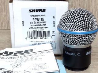 Capsula Shure Beta 58A (RPW 118). Noua-Sigilata. Originala 100%.