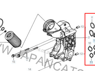 прокладки теплообменника/масляный радиатор фильтр honda 2.2 ictdi foto 2