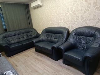 Кожаная мебель: 2 дивана + 1 кресло Германия / mobila moale din piele naturala foto 3