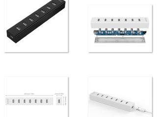 USB HUB 7-Port (концентратор / разветвитель USB черный) foto 5