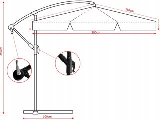 Umbrelă de grădină GardenLine 3x2.5m - Livrare în toată Moldova! Credit 0% foto 4