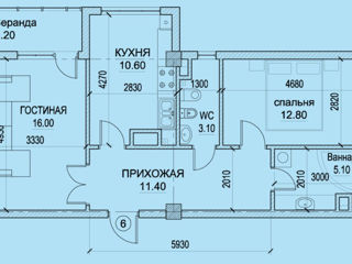 Apartament cu 2 camere, 65 m², Botanica, Chișinău foto 7