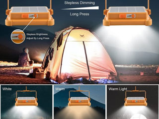 Lampa proiector portabil LED camping/pescuit/uz casnic / Светильник с солнечной батареей foto 3