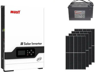 Stație solară hibridă must  +  longi solar de 3 kw / гибридная солнечная электростанция must 3квт foto 2