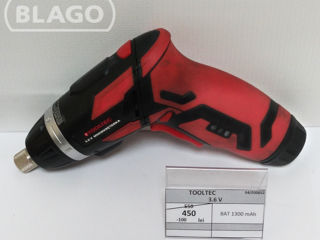 Шуруповерт tooltec 3.6 v,450 lei