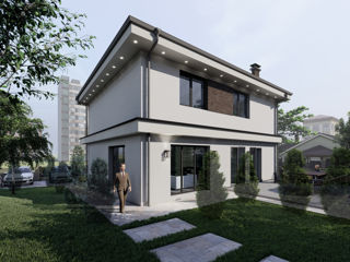 Casă de locuit individuală cu 2 niveluri P+M / construcții/renovări/3D/165.7m2/ stil modern foto 3