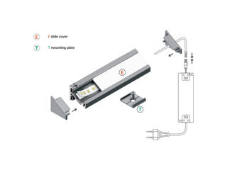 Profil din aluminiu de colt CORNER 14 pentru banda LED - anodizat 2 metri - set complet Descriere Pr foto 17