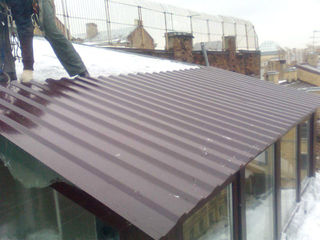 крыша балкона из профнастила 02+утепление крыши пенопласто!!!Alpinist высотные монтаж демонтаж foto 3