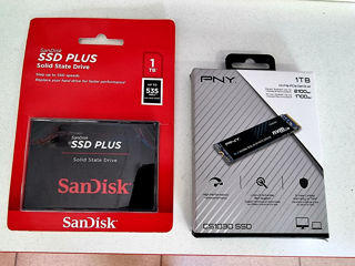SSD  1Tb. PNY 1Tb. SanDisk SSD Plus 1Tb. Новые в упаковке