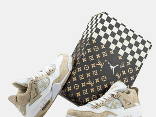 Nike Air Jordan 4 Retro Beige x Louis Vuitton Unisex foto 4