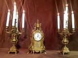ceas de șemineu din bronz, ceas de masă, ceas + sveșnice...Каминные часы из бронзы foto 10