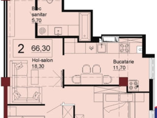 Apartament cu 2 camere, 67 m², Telecentru, Chișinău