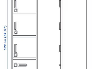 Dulap înalt cu sertar și uși din metal IKEA foto 5