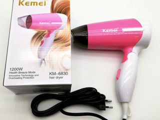 Компактний дорожный фен Kemei KM-6830 1200 Вт