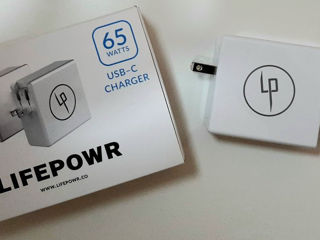 Lifepowr 65w dual port charger usb-c pd + qc3.0 nou original