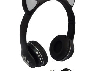 Детские наушники с ушками Cat ear headphones foto 4