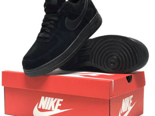 Nike Air Force 1 Low Suede All Black cu blana / с мехом foto 5