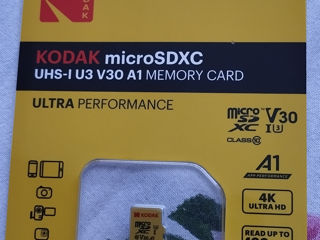 Карта памяти KODAK MicroSD,A1,V30,U3,128ГБ,Оригинал.Картридер,Адаптер USB-Type C foto 2