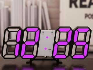 LED-3D-Часы электронные настольные-настенные цифровые. foto 4