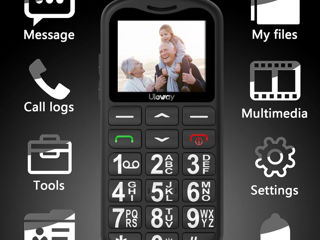 Telefon mobil Uleway Pay as You Go pentru seniori, 2G GSM SIM foto 5