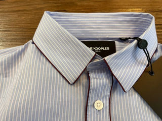 The Kooples Men's Casual Dress Shirt Slim Blue Striped Cotton Size Xs, S, L foto 8