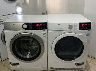 Современный комплект: стиральная машина AEG 8000 серии + сушка с тепловым насосом