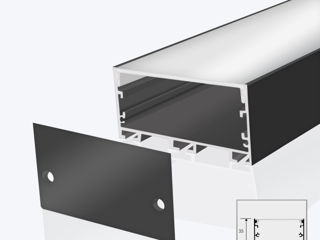 Profil pentru bandă LED, profil din aluminiu pentru banda, profil LED incastrat rigips, panlight foto 20