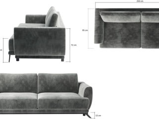 Canapea catifelată și practică cu maxim confort foto 5