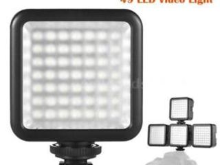 Накамерный LED свет 160, 49 светодиодов, ультра тонкие, ультра лёгкие, 3200k, 6000К foto 6