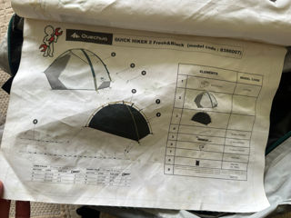 Палатка двухместная Decathlon Quickhiker Fresh & Black 2P Tent foto 4