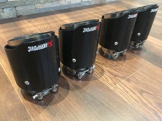 Насадки на глушитель Akrapovic, эксклюзивные насадки на глушитель M style Чёрные глянцевые / матовые foto 1