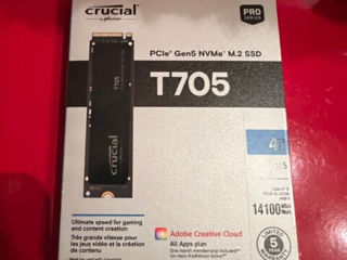 Crucial T705 4Tb Gen5 NVMe M.2 up to 14,100mb/s