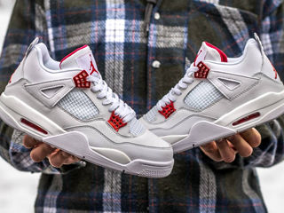 Nike Air Jordan 4 Retro White Metallic Red Unisex foto 3