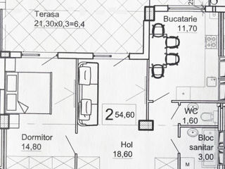 Apartament cu 1 cameră, 56 m², Centru, Orhei foto 2