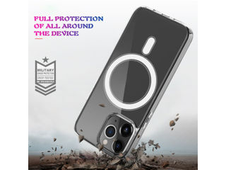 Case для iPhone 12, 12 Pro, 12 Pro Max, 13, 13 Pro,13 Pro Max, с магнитом. MagSafe Чехол, Huse foto 6