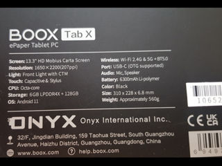 Планшетный компьютер для работы с текстами Onyx Boox Tab X E-Paper 13.3" Wi-Fi,Bt,6Gb/128Gb foto 5