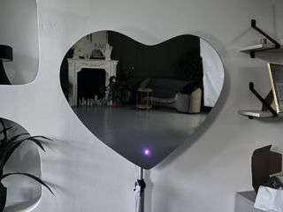 Эксклюзивное зеркало "Сердце 1" с цветной подсветкой от TehnoLabMD (90см х 73см)