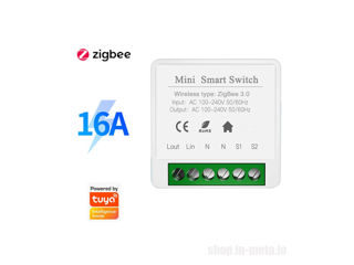 Modul de comutare Zigbee 16A Smart releu 2 canale pentru prize și lumini foto 1