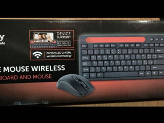 Wireless keyboard & mouse. With a place to put your phone.