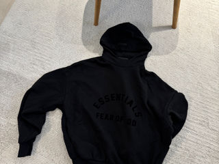 Fear of god essentials (black hoodie) foto 3